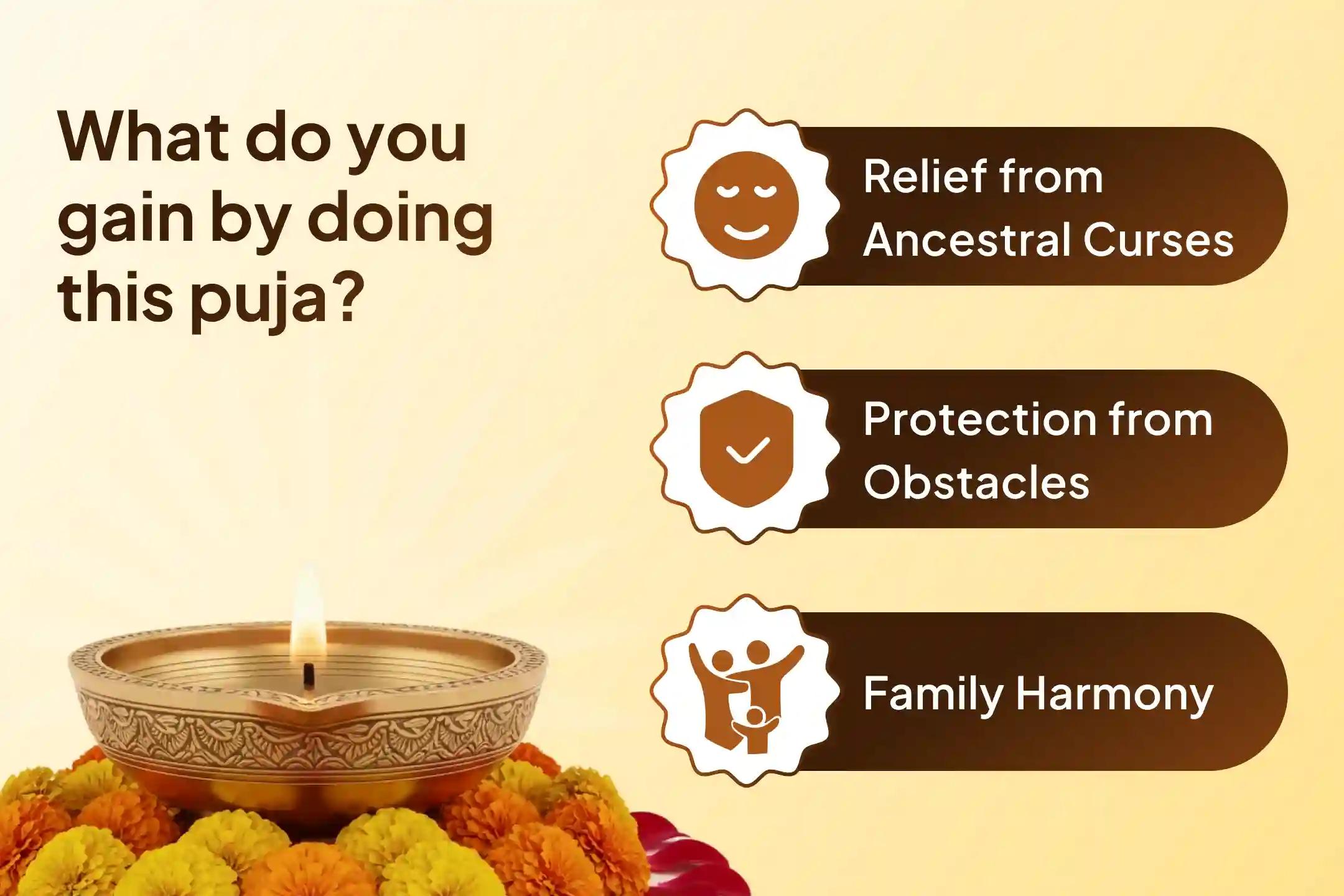 🔱 Tri-Tirtha Solution for relief from Pitru Dosha 🙏 – Seek the blessings of happiness and peace in the family with this Yagya on the last Kalashtami of the year 🕉️✨