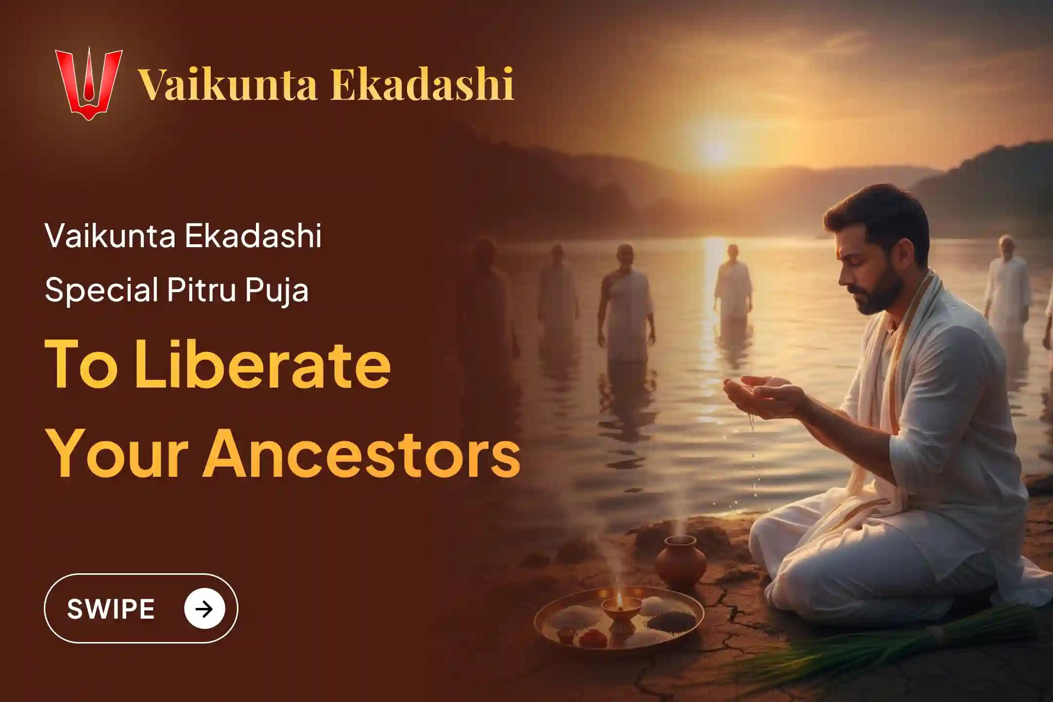 Participate in the Vaikunta Ekdashi Dakshin Kashi Gokarna Special Narayan Bali Puja, Tripindi Shradh Puja, and Tila Homa to Seek Relief from Ancestral Curses and Bring Peace to Departed Souls.