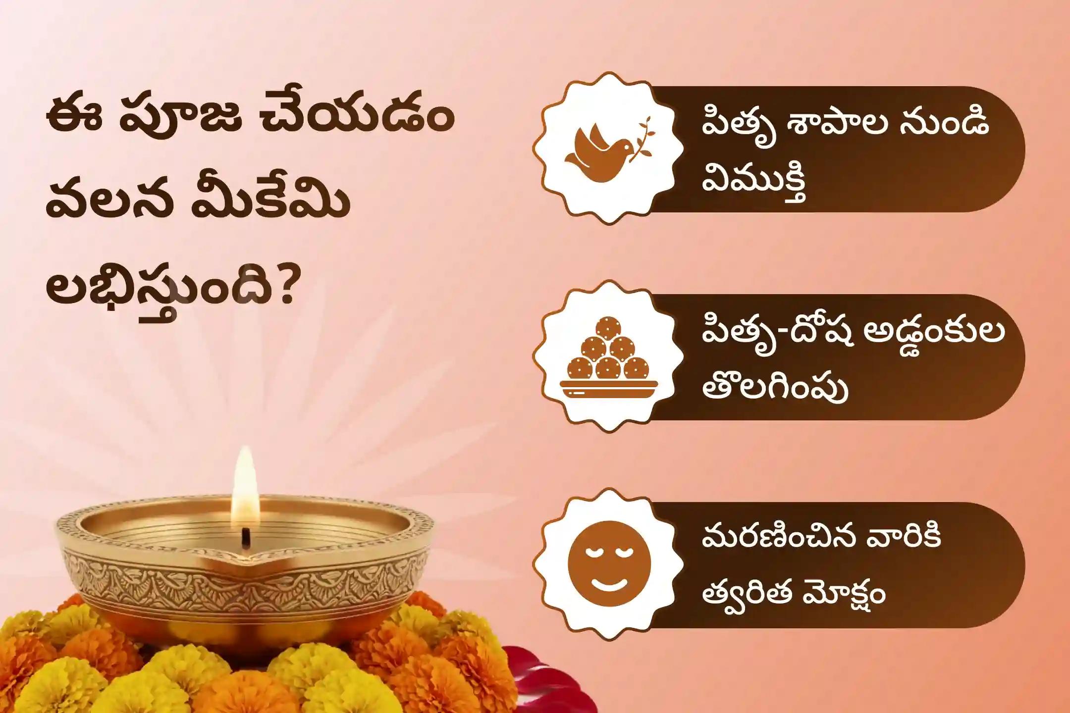 పితృ దోష నివారణ కోసం మరియు పితృలకు శాంతిని అందించడానికి వైకుంఠ ఏకాదశి  దక్షిణ కాశీ గోకర్ణ ప్రత్యేక నారాయణ బలి ప్రత్యేక నారాయణ బలి పూజ, త్రిపిండి శ్రాద్ధ పూజ మరియు తిల హోమంలో పాల్గొనండి.