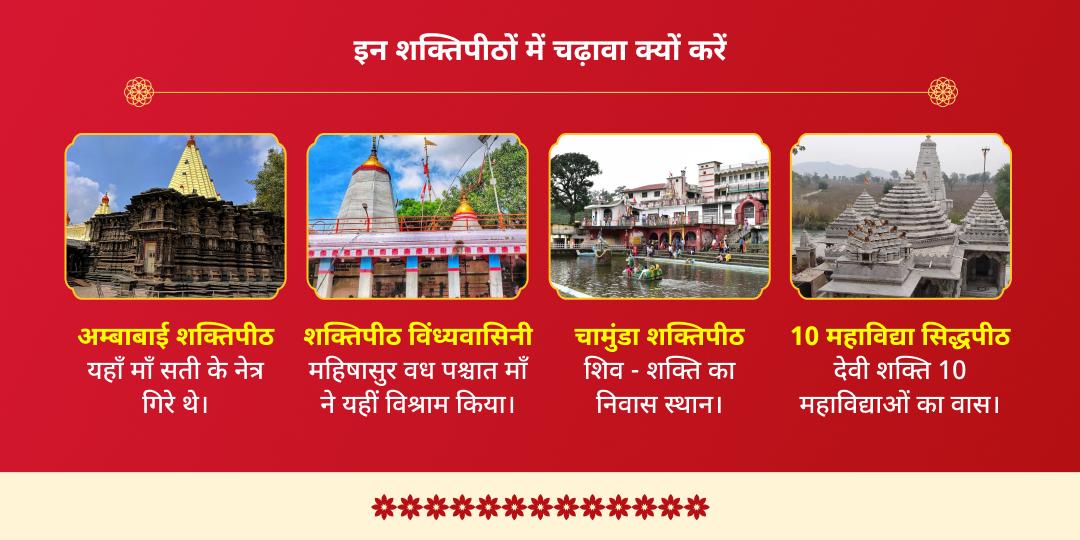 2025 अंतिम मासिक दुर्गाष्टमी लक्ष्मी, दुर्गा, चामुंडा एवं 10 महाविद्या 4 मंदिर चढ़ावा