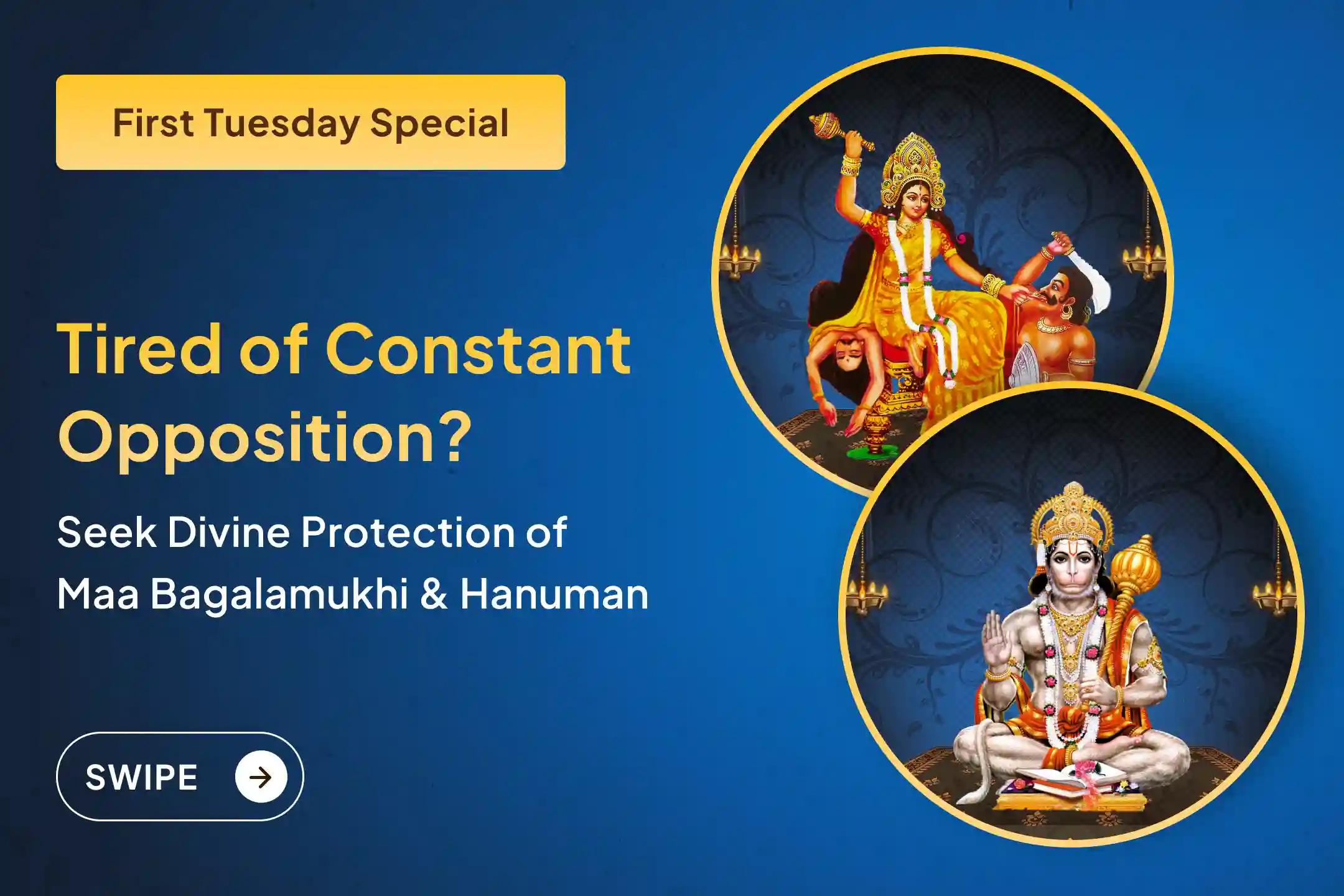 ✨ On first Tuesday of 2026, Experience the combined power of Maa bagalamukhi and Hanuman ji for protection from enemies and relief from negativity 🔥