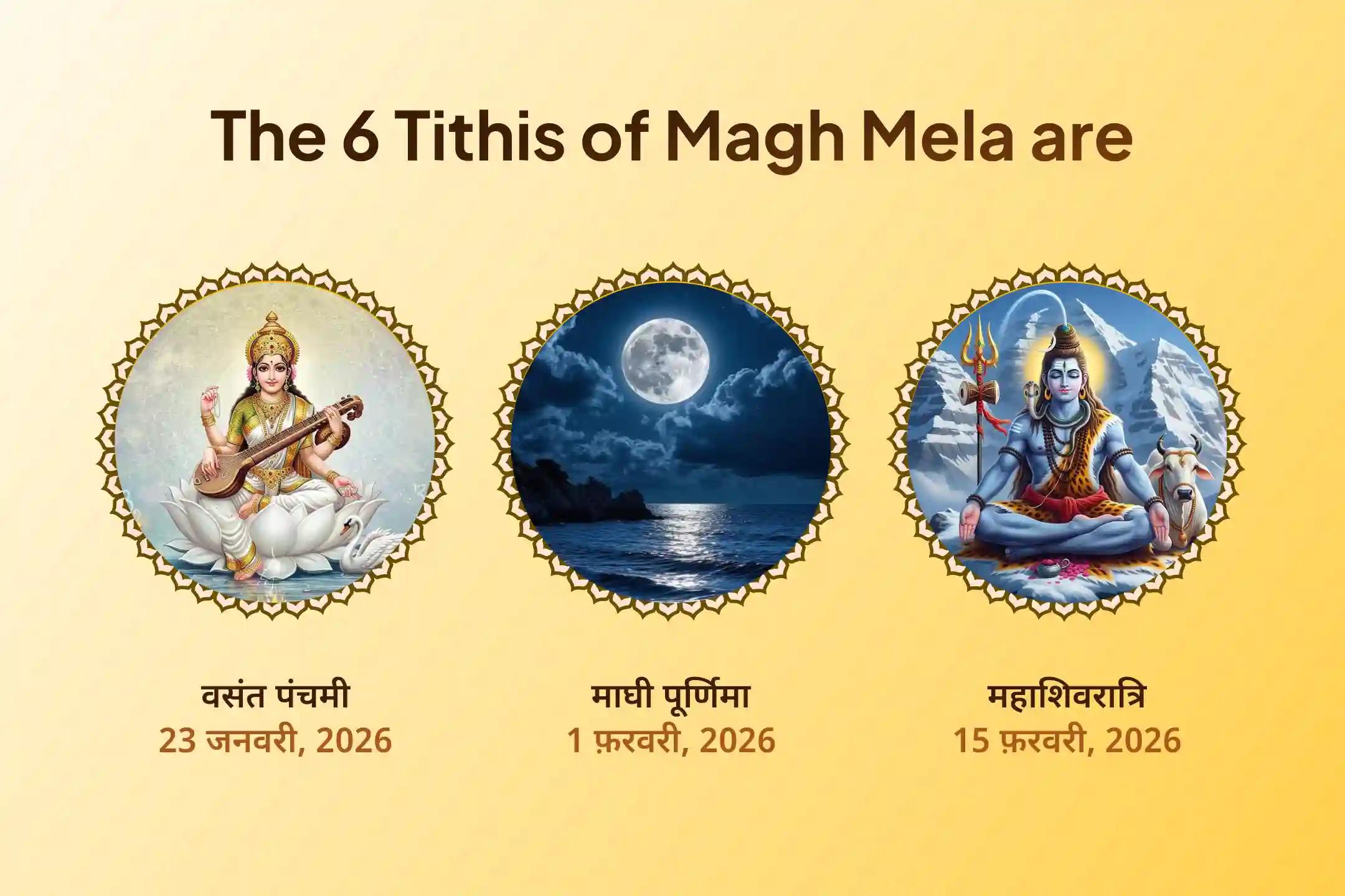 माघ मेला के दौरान त्रिवेणी संगम पर 6 शाही स्नान पूजा के माध्यम से महाकुंभ के समान दिव्य शक्ति का अनुभव करने का एक दुर्लभ अवसर। 🔱 🪔