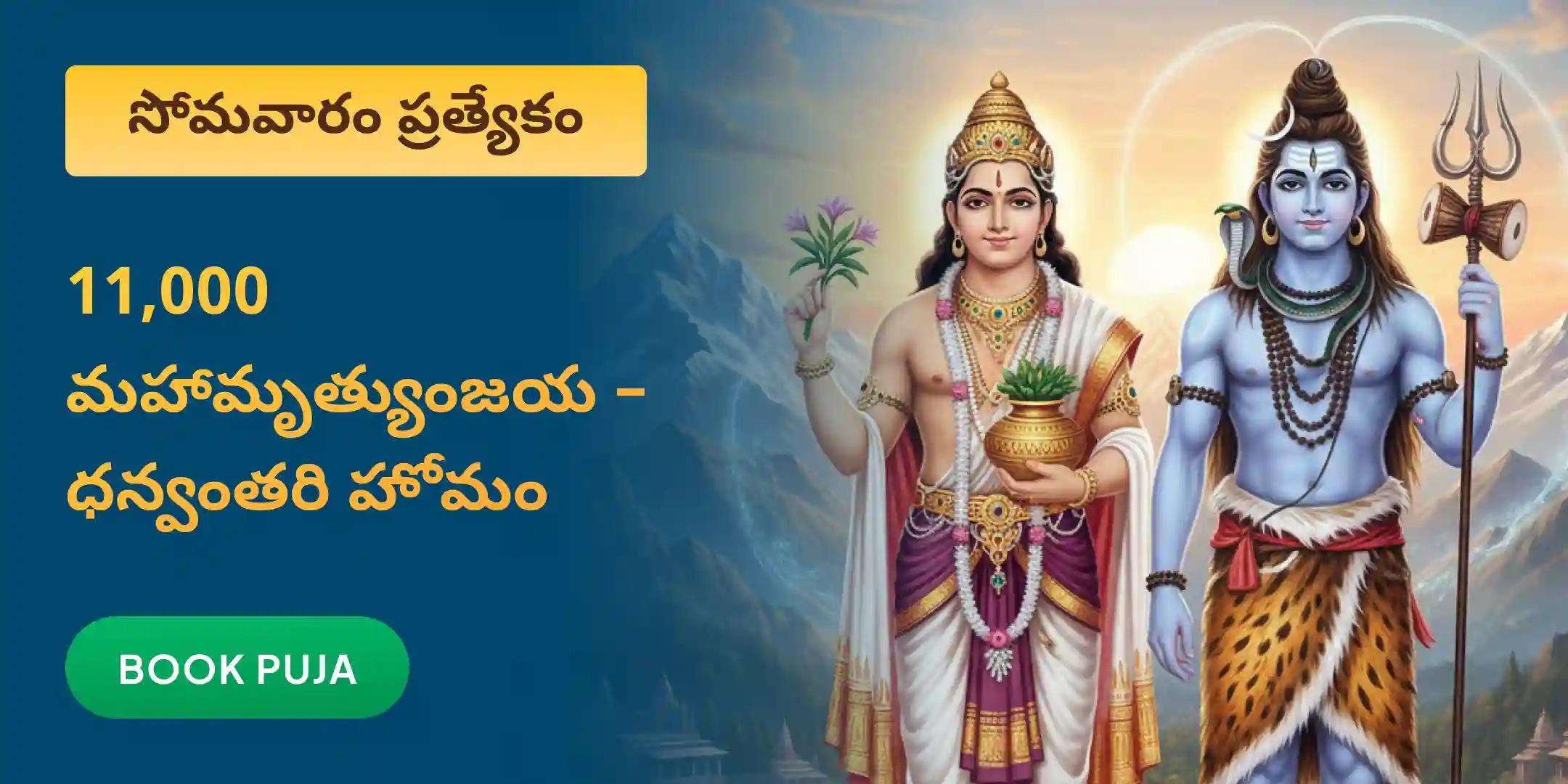 మంచి ఆరోగ్యం కోసం ధన్వంతరి హోమం మరియు 11,000 మహామృత్యుంజయ జపాలు