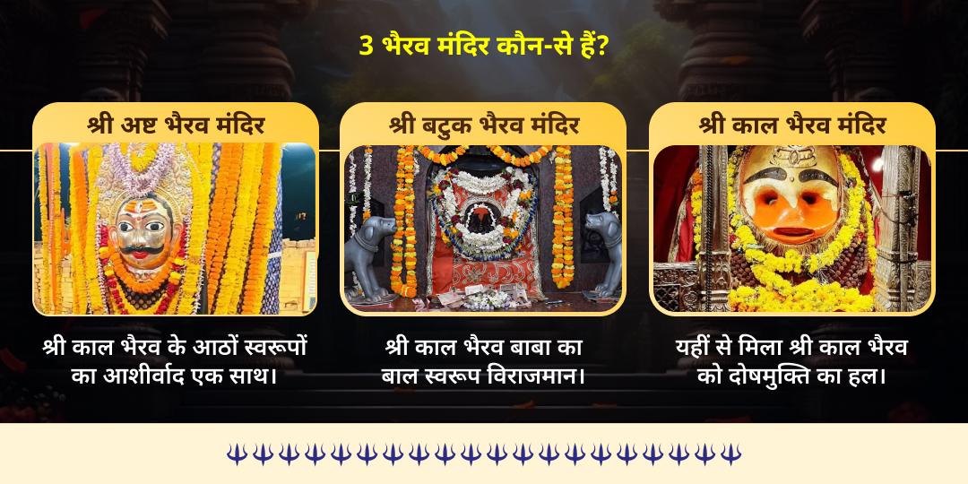 2026 प्रथम कालाष्टमी शिव 3 ज्योतिर्लिंग एवं भैरव 3 मंदिर चढ़ावा