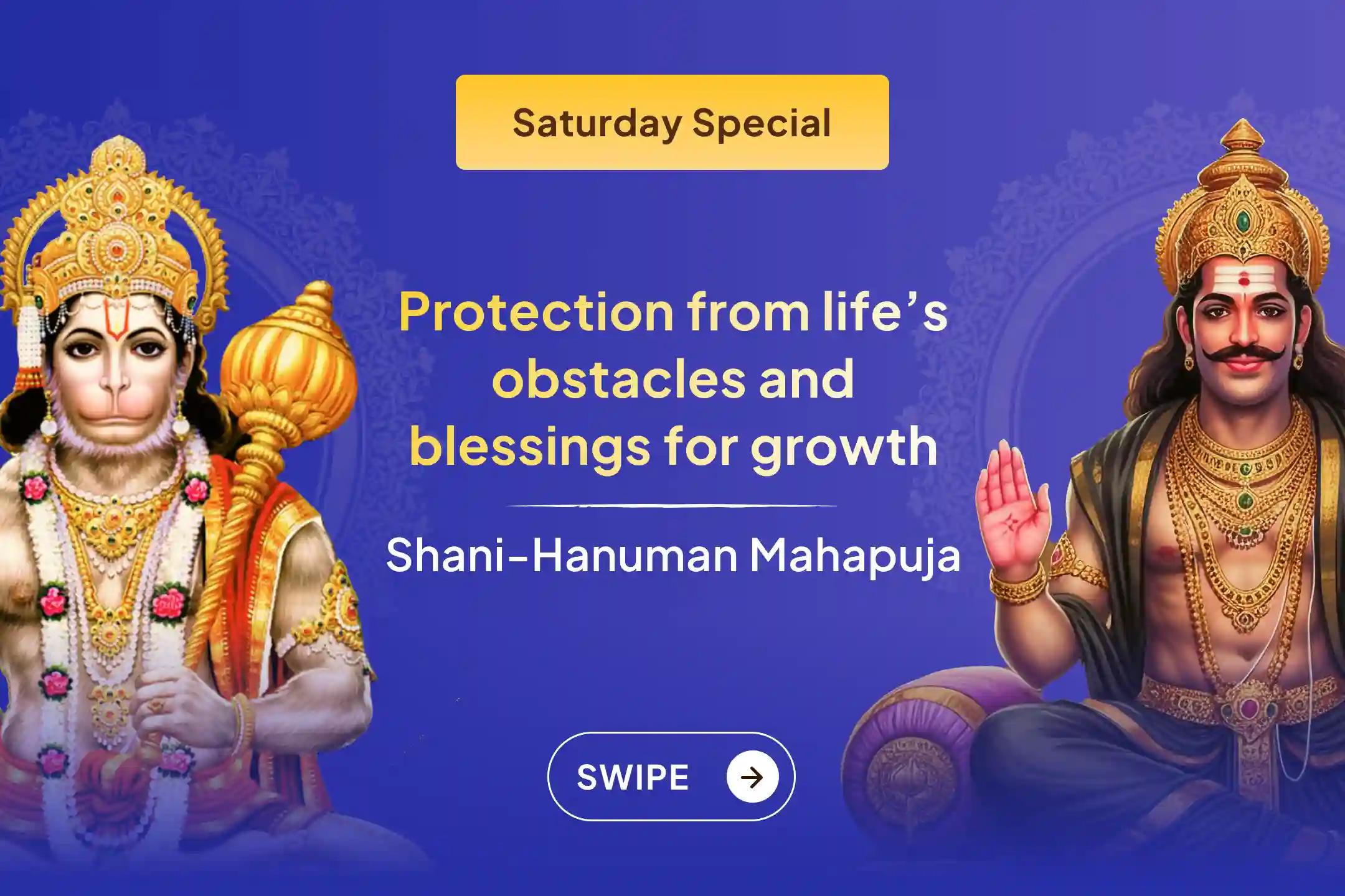✨ Seek relief from Shani’s influence with this combined Saturday ritual dedicated to Lord Hanuman and Shani Dev ✨
