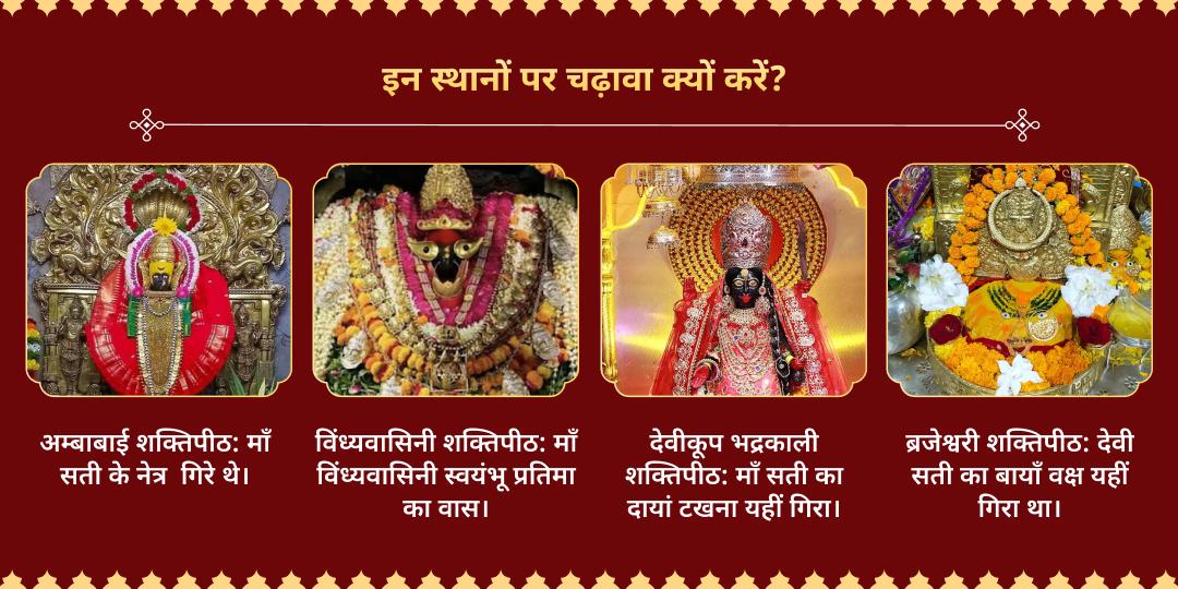 गुप्त नवरात्रि अष्टमी माँ आदि शक्ति 8 शक्तिपीठ-सिद्धपीठ चढ़ावा 