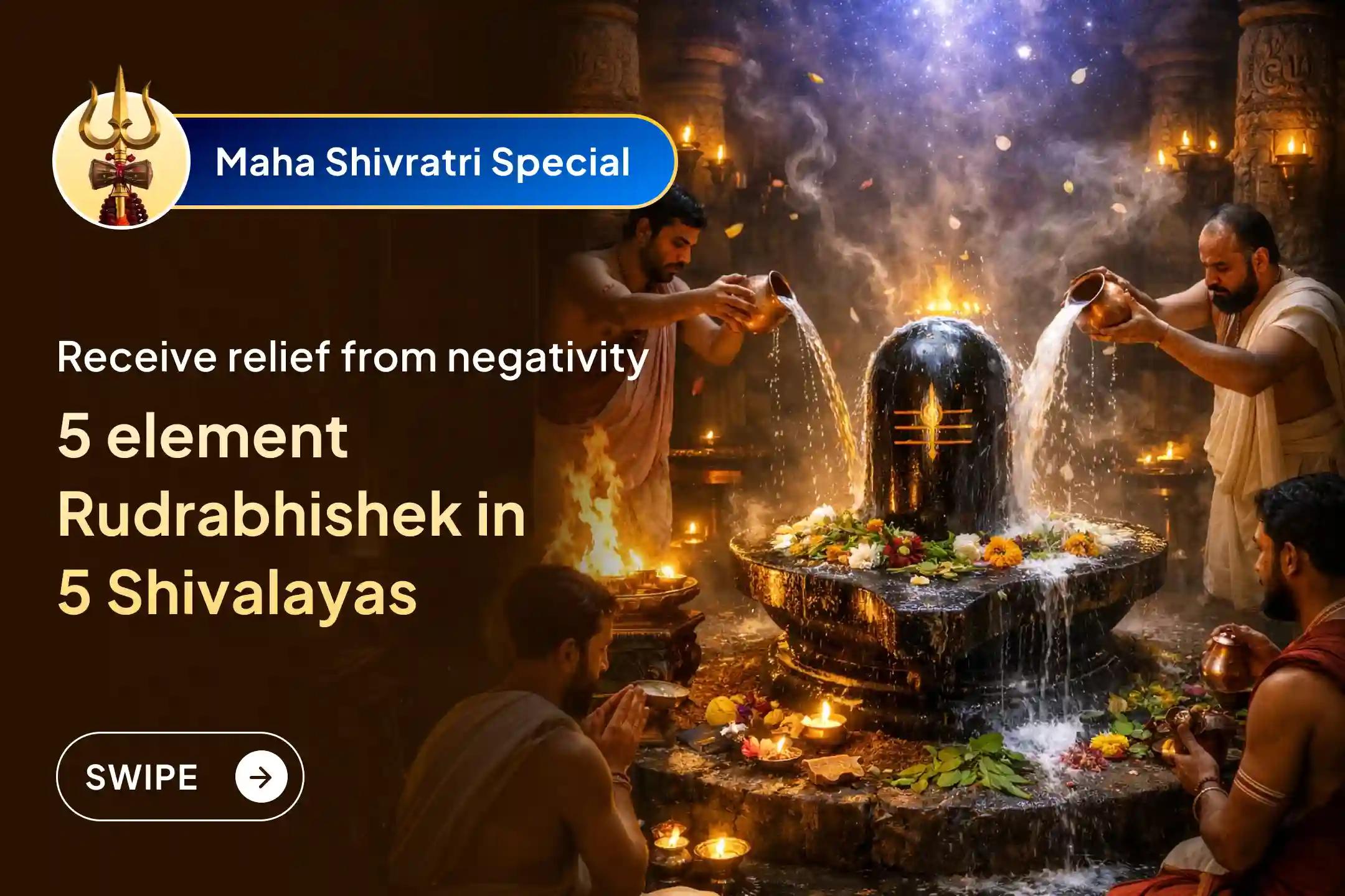 🕉️🛕 Opportunity for Maha Rudrabhishek in 5 holy Shivalayas on Mahashivratri to receive the blessings of the five elements