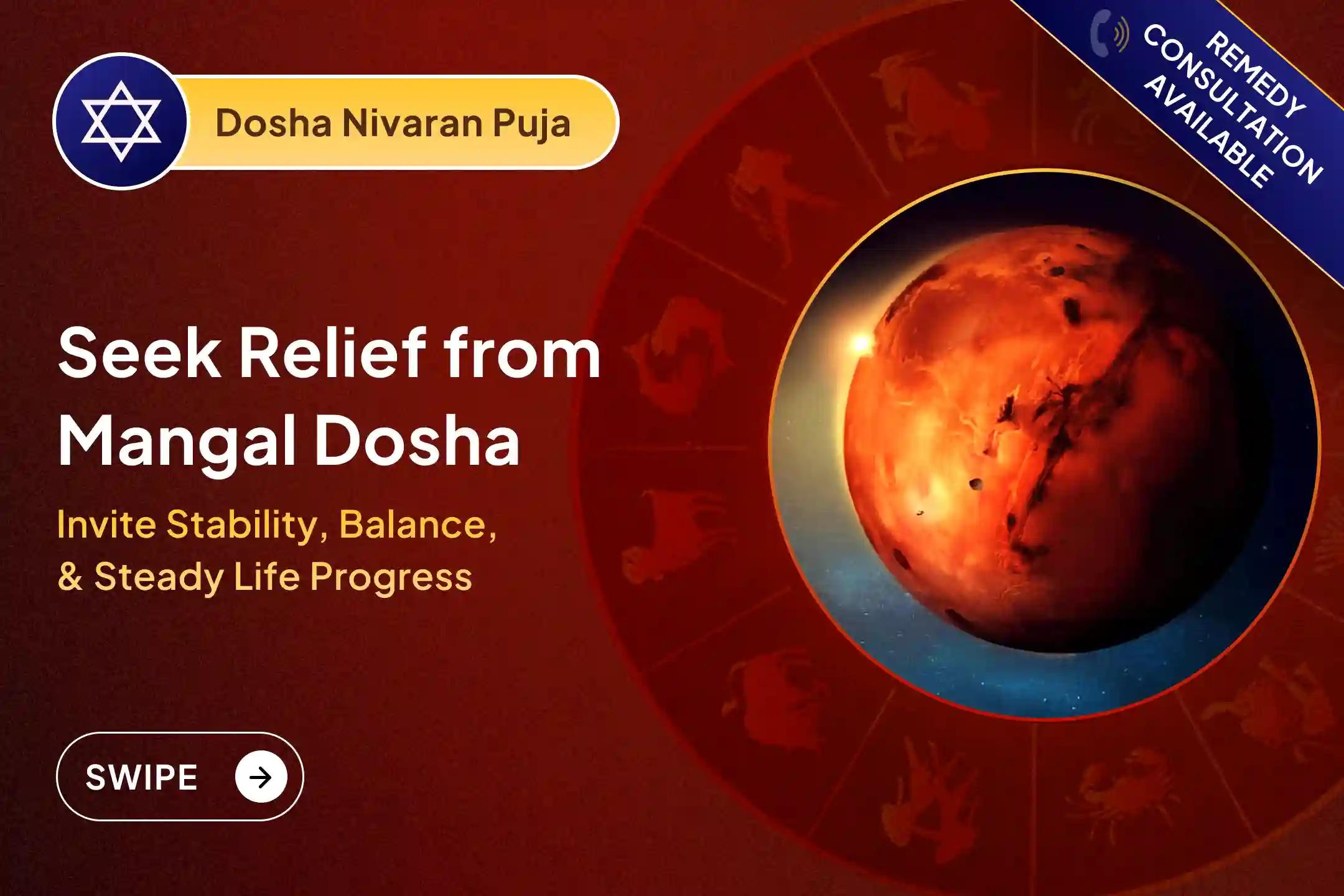 🔱 Found Mangal Dosha in your chart? Seek the blessings of Mangal Dev through this Mangal Dosha Shanti Puja, performed on an auspicious Tuesday 🔱