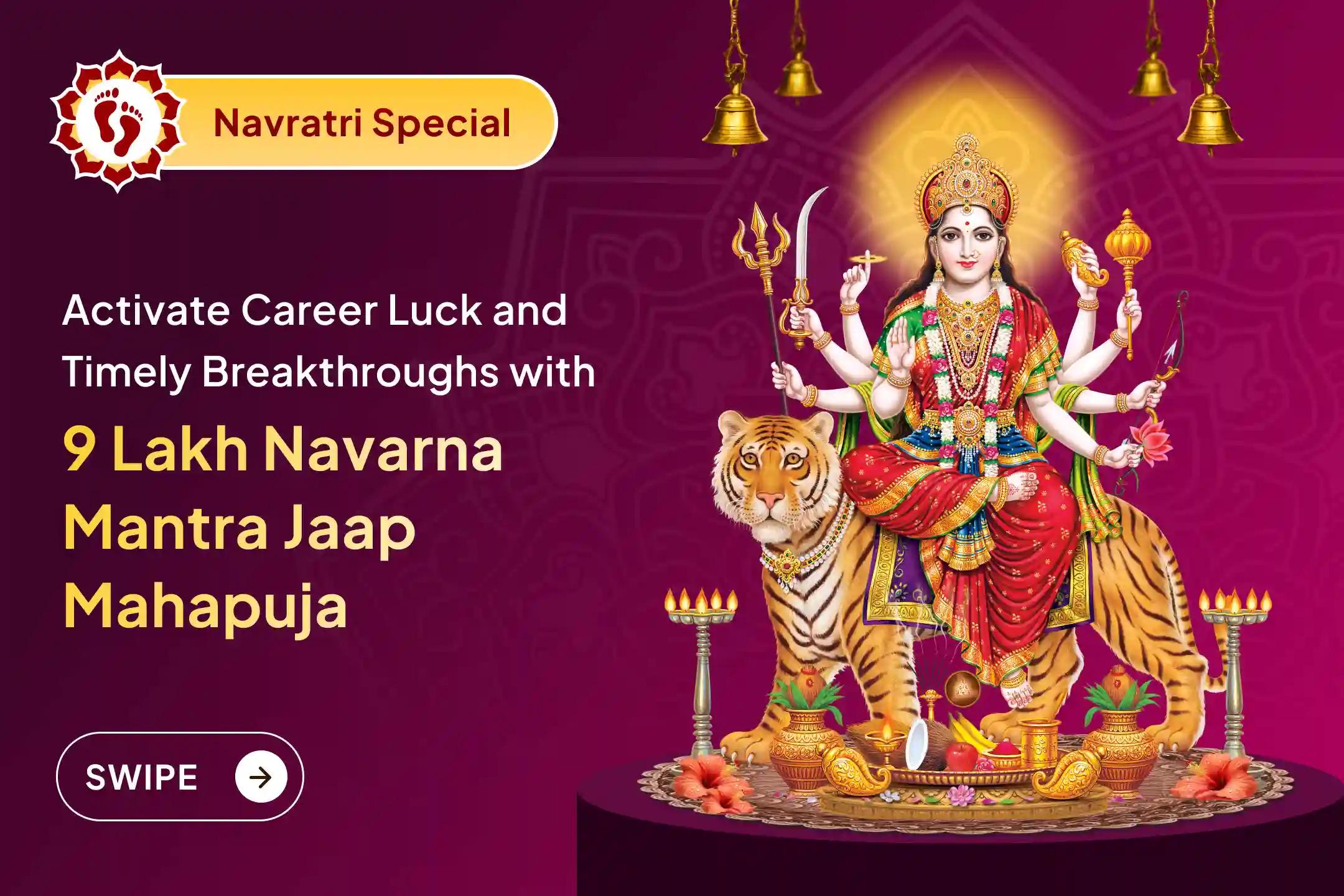 Awaken your destiny this Chaitra Navratri with 9 Lakh Navarna Mantra Jaap and sacred Havan for career growth, new opportunities, and success. ✨🙏