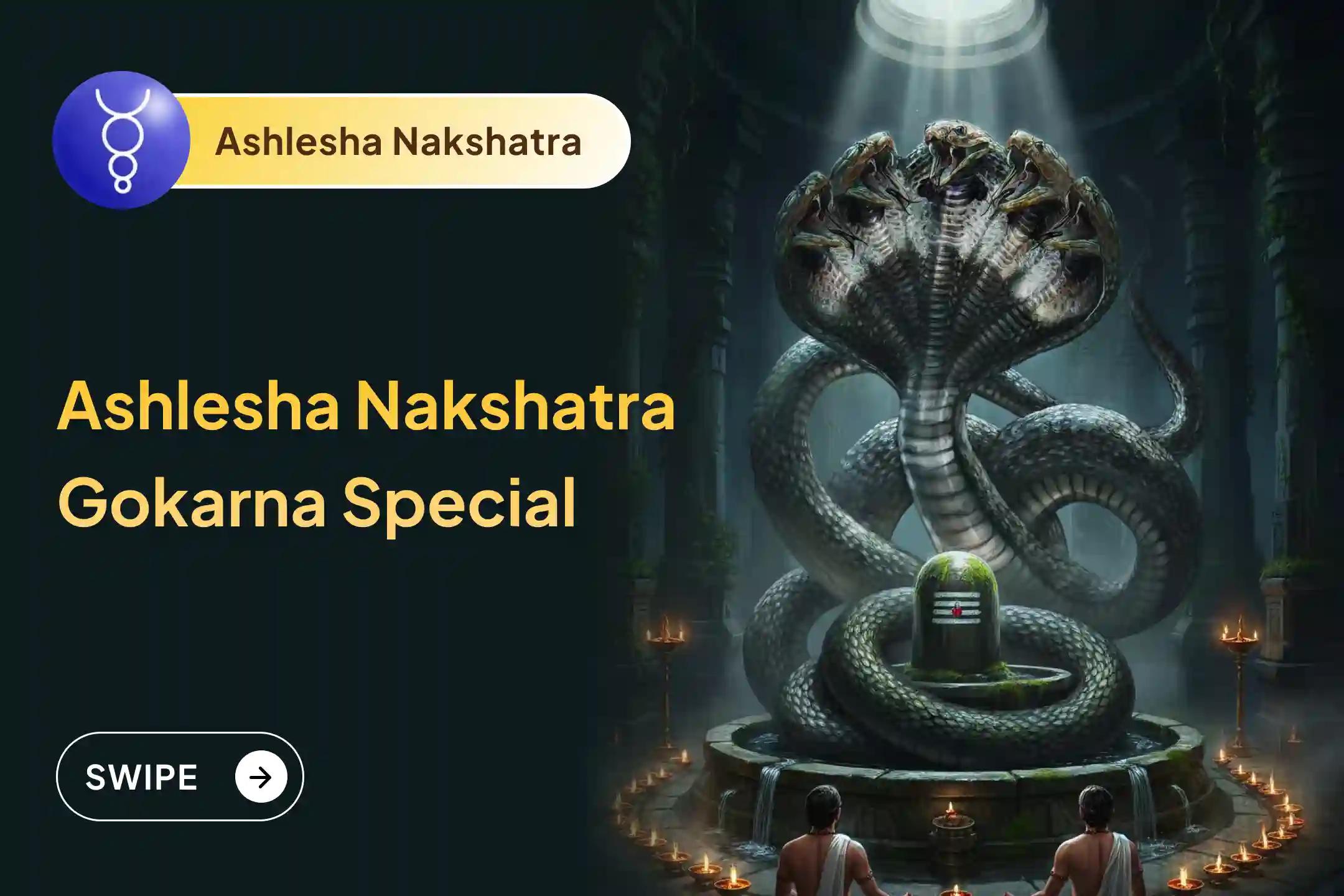 Participate in the Ashlesha Nakshatra Gokarna Special Ashlesha Naga Bali Puja to remove the malicious effects of Sarpa (Naga) Dosha and clean karmic sins