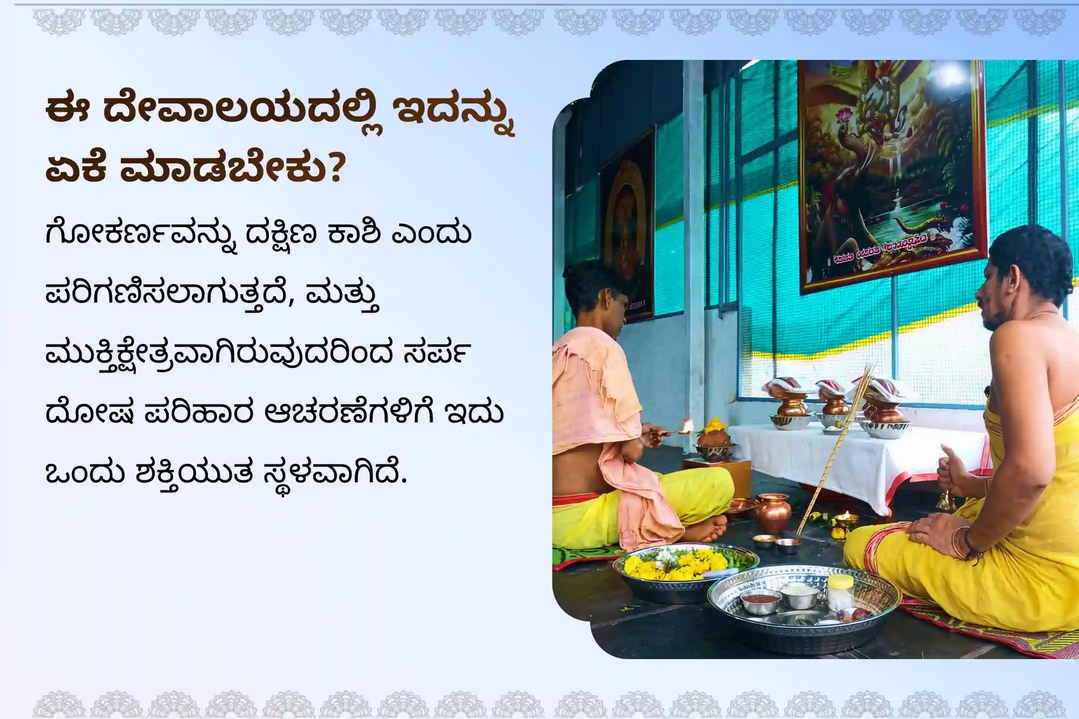 ಸರ್ಪ  ದೋಷದ ದುಷ್ಪರಿಣಾಮಗಳನ್ನು ತೆಗೆದುಹಾಕಲು ಮತ್ತು ಕರ್ಮದ ಪಾಪಗಳನ್ನು ಶುದ್ಧೀಕರಿಸಲು ಆಶ್ಲೇಷಾ ನಕ್ಷತ್ರದ ದಿನದಂದು ಗೋಕರ್ಣದಲ್ಲಿ ನಡೆಯುವ ವಿಶೇಷ ಆಶ್ಲೇಷಾ ನಾಗ ಬಲಿ ಪೂಜೆಯಲ್ಲಿ ಭಾಗವಹಿಸಿ
