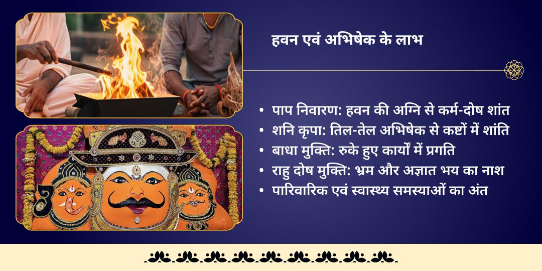 राहु-शनि श्रापित दोष शनि हवन आहुति एवं तिल-तेल अभिषेक