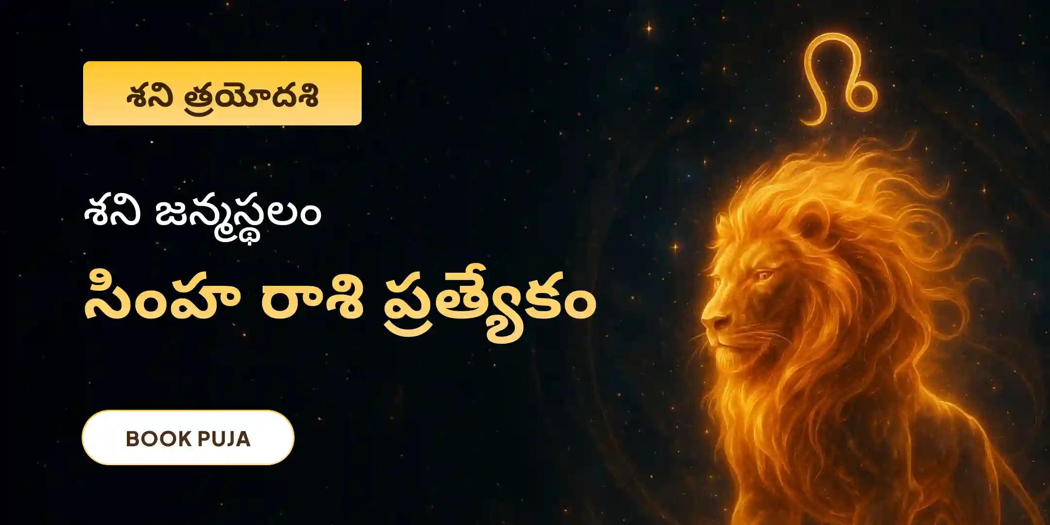 సింహ రాశి వారి కోసం శని దోష శాంతి పూజ సింహ రాశి వారి కోసం శని దోష శాంతి పూజ