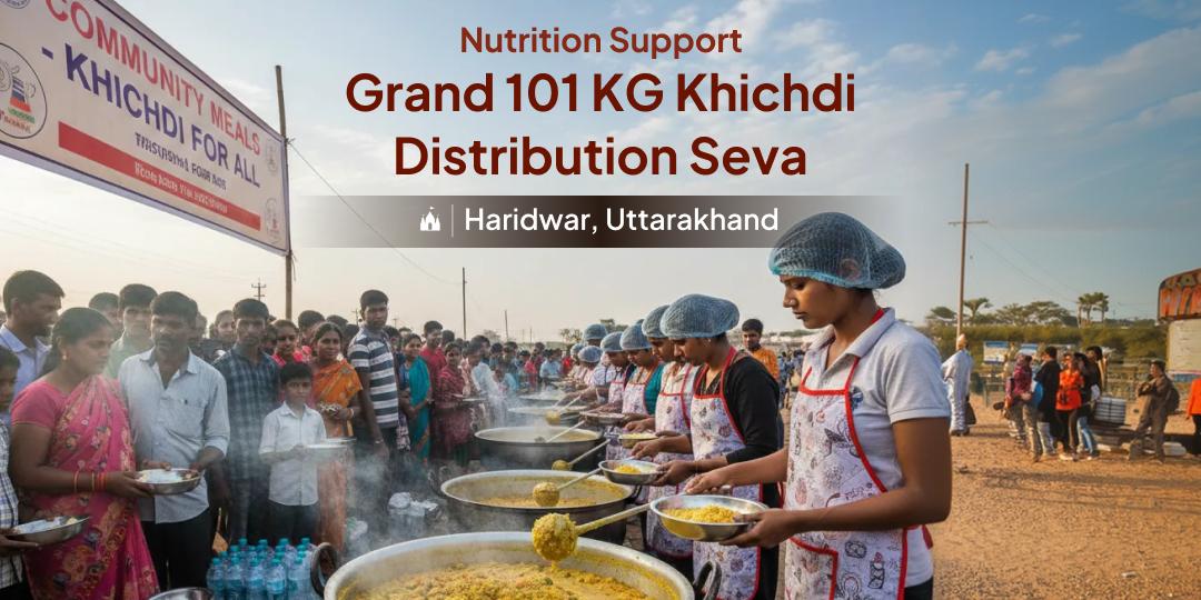 Grand 101 KG Khichdi Distribution Seva in Haridwar Grand 101 KG Khichdi Distribution Seva in Haridwar