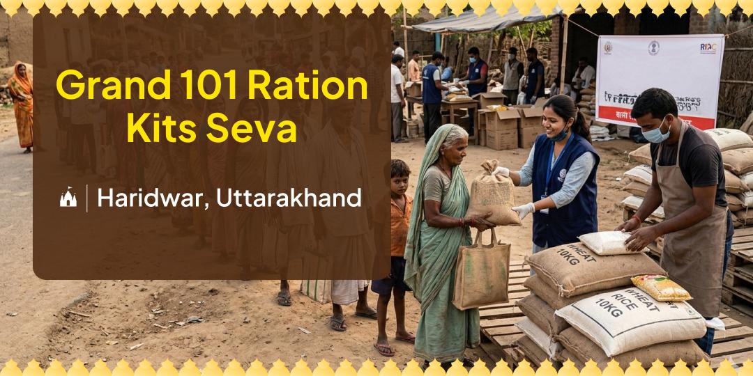 Grand 101 Ration Kits Distribution Seva in Haridwar Grand 101 Ration Kits Distribution Seva in Haridwar