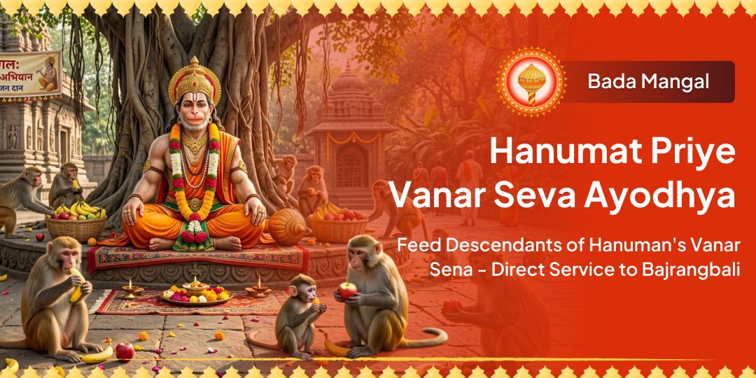 Bada Mangal - Hanumat Priya Vanar Seva in Ayodhya! Feeding Vanar Sena's Descendants = Direct Service to Bajrangbali! Bada Mangal - Hanumat Priya Vanar Seva in Ayodhya! Feeding Vanar Sena's Descendants = Direct Service to Bajrangbali!