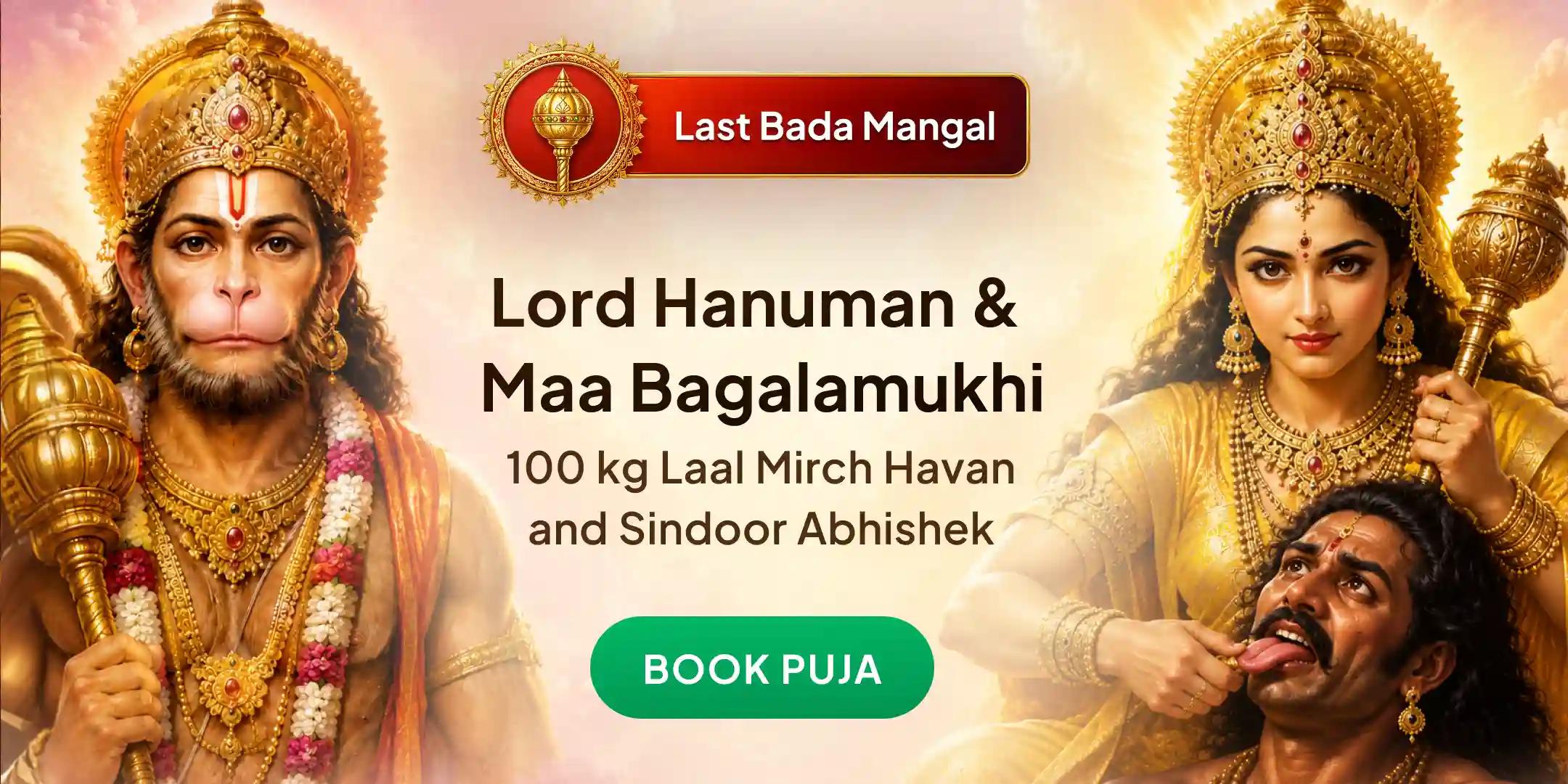 100 Kg Laal Mirch Bagalamukhi Havan and 100 Kg Hanuman Sindoor Abhishek and 100 Kg Chameli Tel Abhishek 100 Kg Laal Mirch Bagalamukhi Havan and 100 Kg Hanuman Sindoor Abhishek and 100 Kg Chameli Tel Abhishek