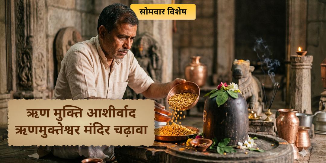 कर्ज़ केवल धन का नहीं, भाग्य का भी बोझ है। ओंकारेश्वर के सिद्ध ऋण मुक्तेश्वर धाम में चढ़ावा कर ऋण मुक्ति एवं आर्थि उन्नति का द्वार खोलें। कर्ज़ केवल धन का नहीं, भाग्य का भी बोझ है। ओंकारेश्वर के सिद्ध ऋण मुक्तेश्वर धाम में चढ़ावा कर ऋण मुक्ति एवं आर्थि उन्नति का द्वार खोलें।