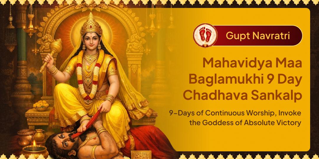 Attain Complete Victory, Protection & Enemy Defeat with 9-Days of Maa Baglamukhi Chadhava Sankalp Attain Complete Victory, Protection & Enemy Defeat with 9-Days of Maa Baglamukhi Chadhava Sankalp