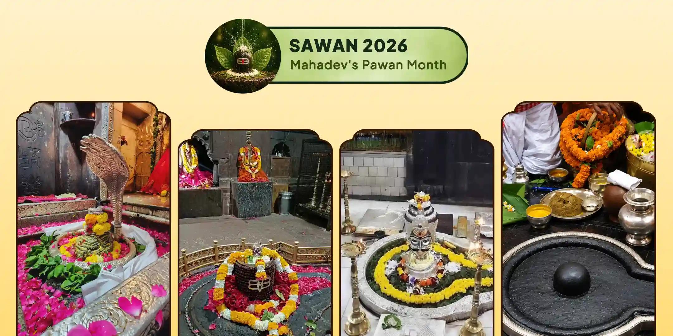 Sawan Somvar 4 Powerful Jyotirlinga Rudrabhishek - Baidyanath, Trimbakeshwar, Omkareshwar and Grishneshwar Sawan Somvar 4 Powerful Jyotirlinga Rudrabhishek - Baidyanath, Trimbakeshwar, Omkareshwar and Grishneshwar