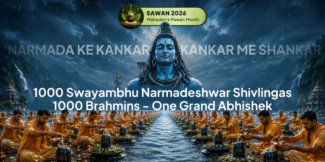 Sri Mandir’s Biggest Abhishek on 1000 Swayambhu Narmadeshwar Shivlingas by 1000 Brahmins Simultaneously. Sri Mandir’s Biggest Abhishek on 1000 Swayambhu Narmadeshwar Shivlingas by 1000 Brahmins Simultaneously.